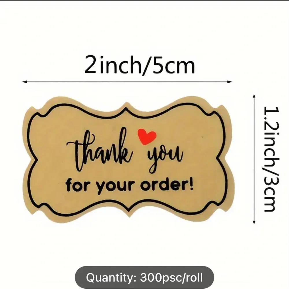 Labels - Thank you for your Order Label, 300 Count, New